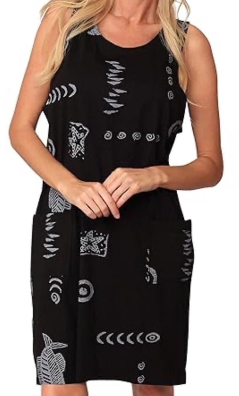 Beach Swimsuit Coverup Fish Print Large NWOT, Black/White, 2X